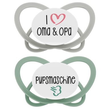 nip® Schnuller My Butterfly Green Special Edition, Größe 2 (5-18 Monate), Oma & Opa / Pupsmaschine von Nip