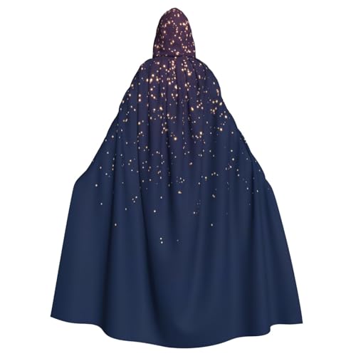 Kapuzenumhang, Unisex, marineblauer Himmel und Sterne, voller Länge, Halloween-Umhang, Cosplay, Karneval von njkhbolk
