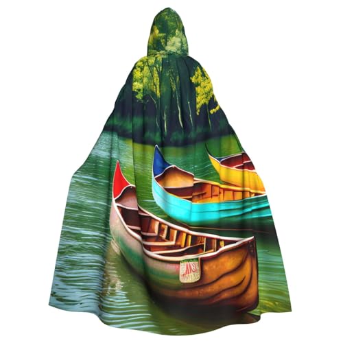 Unisex-Kapuzenumhang mit Booten, Kanus, Park-Druck, volle Länge, Halloween-Umhang, Cosplay, Karneval Unisex-Kapuzenumhang mit Booten, Kanus, Park-Druck, volle Länge, Halloween-Umhang, Cosplay, Karneval von njkhbolk