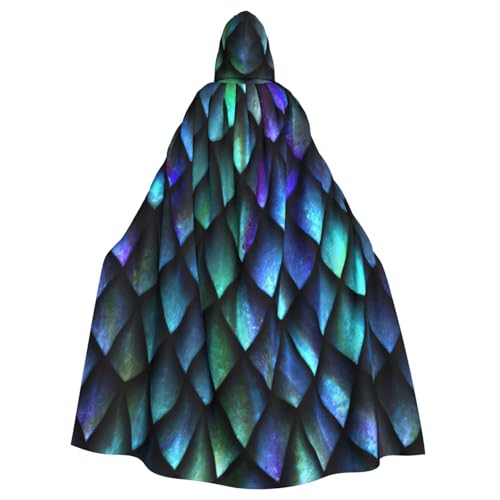 njkhbolk 3D-Umhang mit magischem Drachen-Schuppen-Muster, mit Kapuze, Cosplay, Kostüm, Uni, Umhang von njkhbolk