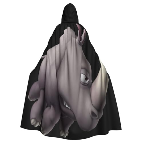 njkhbolk Angry Nashorn Druck Karneval Umhang Kapuzenumhang Cosplay Kostüm Uni Robe Umhang von njkhbolk