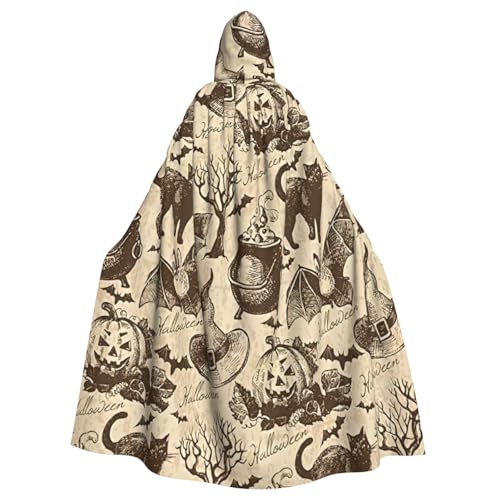 njkhbolk Hexenhut Druck Karneval Umhang Kapuzenumhang Cosplay Kostüm Uni Robe Umhang von njkhbolk