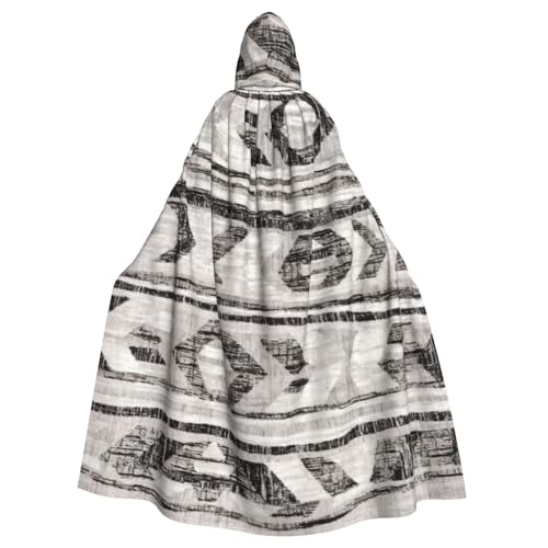 njkhbolk Kapuzenumhang, Unisex, grauer Tribal-Druck, volle Länge, Halloween-Umhang, Cosplay, Karneval njkhbolk Kapuzenumhang, Unisex, grauer Tribal-Druck, volle Länge, Halloween-Umhang, Cosplay, Karneval von njkhbolk