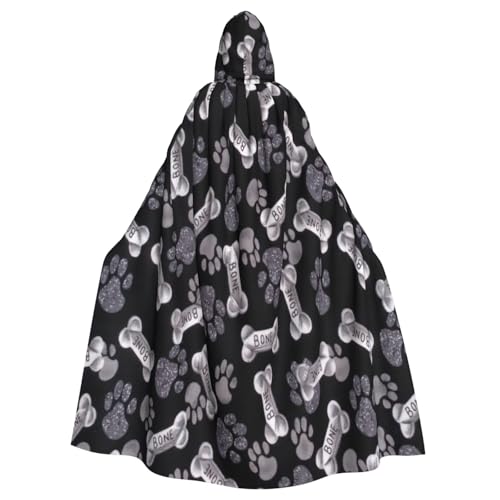 njkhbolk Kapuzenumhang mit Pfotenabdruck, Unisex, für Halloween, Cosplay, Karneval von njkhbolk