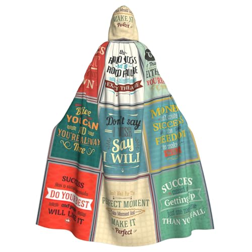 njkhbolk Kapuzenumhang mit Sprüchen in voller Länge, unisex, Halloween-Umhang, Cosplay, Karneval von njkhbolk