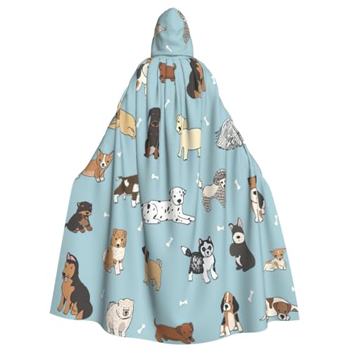 njkhbolk Kapuzenumhang mit Welpenkritzelei-Aufdruck, für Halloween, Cosplay, Karneval von njkhbolk