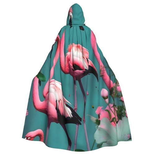 njkhbolk Karnevals-Umhang mit Flamingo-Blumendruck, Kapuzenumhang, Cosplay-Kostüm, Uni, Robe Cloak njkhbolk Karnevals-Umhang mit Flamingo-Blumendruck, Kapuzenumhang, Cosplay-Kostüm, Uni, Robe Cloak von njkhbolk