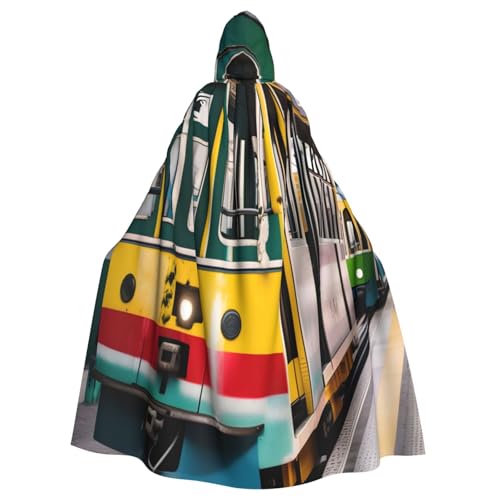 njkhbolk Lissabon Tram Print Karneval Umhang Kapuzenumhang Cosplay Kostüm Uni Robe Umhang von njkhbolk