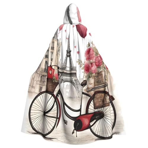 njkhbolk Love Paris Turm Kaffee Wein Parfüm Fahrrad Herz Druck Karneval Umhang Kapuzenumhang Cosplay Kostüm Uni Robe Umhang, Schwarz, Einheitsgr��e von njkhbolk