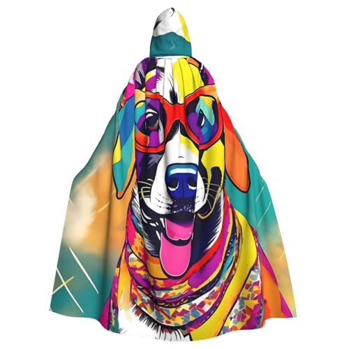 njkhbolk Lustiger Hunde-Aufdruck, Karnevals-Umhang, Kapuzenumhang, Cosplay-Kostüm, Uni-Bademantel von njkhbolk