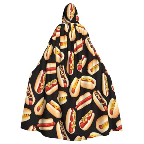 njkhbolk Lustiger Kapuzenumhang mit Aufdruck "Hot Dogs" für Karneval, Cosplay, Cosplay, Uni von njkhbolk