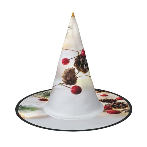 njkhbolk Modische Weihnachtsgirlande mit Lichteraufdruck, Halloween-Vollhut, faltbare Cosplay-Kopfbedeckung, Kostümzubehör von njkhbolk
