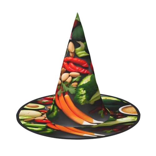 njkhbolk Modischer, gesunder Essensdruck, Halloween-Vollhut, faltbare Cosplay-Kopfbedeckung, Kostümzubehör von njkhbolk