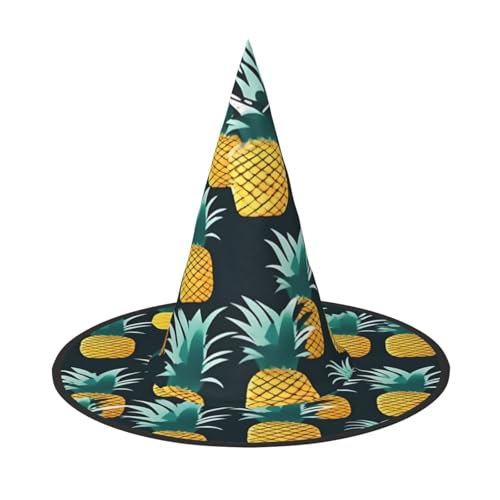 njkhbolk Modischer Ananas-Druck, Halloween-Vollhut, faltbare Cosplay-Kopfbedeckung, Kostümzubehör von njkhbolk