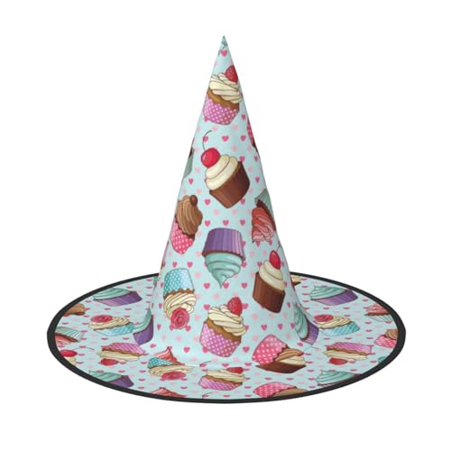 njkhbolk Modischer Cupcake-Druck, Halloween-Vollhut, faltbare Cosplay-Kopfbedeckung, Kostümzubehör von njkhbolk