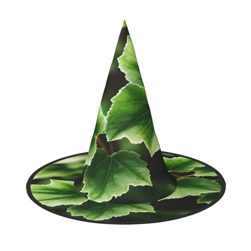 njkhbolk Modischer Efeublüten-Baum-Druck, Halloween-Vollhut, faltbar, Cosplay-Kopfbedeckung, Kostümzubehör von njkhbolk