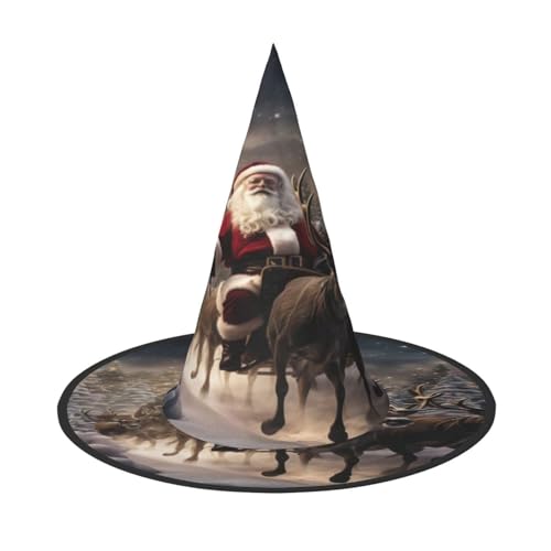 njkhbolk Modischer Frohe Weihnachten Druck Halloween Vollhut, faltbare Cosplay-Kopfbedeckung, Kostümzubehör von njkhbolk