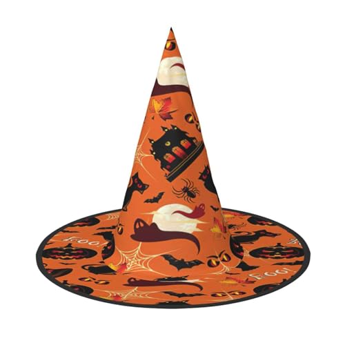 njkhbolk Modischer Halloween-Druck, Halloween-Vollhut, faltbare Cosplay-Kopfbedeckung, Kostümzubehör von njkhbolk