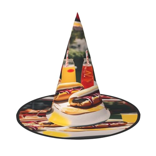 njkhbolk Modischer Halloween-Hut mit Hot Dogs und Limonade, faltbar, Cosplay-Kopfbedeckung, Kostümzubehör von njkhbolk
