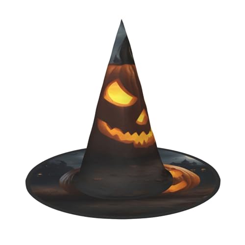 njkhbolk Modischer Halloween-Kürbis-Druck, Halloween-Vollhut, faltbare Cosplay-Kopfbedeckung, Kostümzubehör von njkhbolk