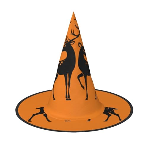 njkhbolk Modischer Hirsch-Druck, Halloween-Vollhut, faltbare Cosplay-Kopfbedeckung, Kostümzubehör von njkhbolk