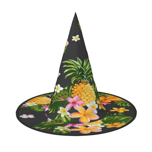 njkhbolk Modischer Hut mit tropischem Ananas, hawaiianischer Druck, faltbar, Cosplay-Kopfbedeckung, Kostümzubehör von njkhbolk