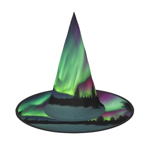 njkhbolk Modischer Nordlichter-Maldruck, Halloween-Vollhut, faltbare Cosplay-Kopfbedeckung, Kostümzubehör von njkhbolk
