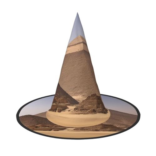 njkhbolk Modischer Pyramiden von Ägypten Druck, Halloween-Vollhut, faltbare Cosplay-Kopfbedeckung, Kostümzubehör von njkhbolk