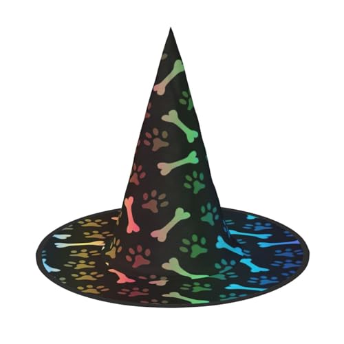 njkhbolk Modischer Regenbogen-Hut mit Hunde- und Katzenpfotenabdruck, faltbar, Cosplay-Kopfbedeckung, Kostümzubehör von njkhbolk
