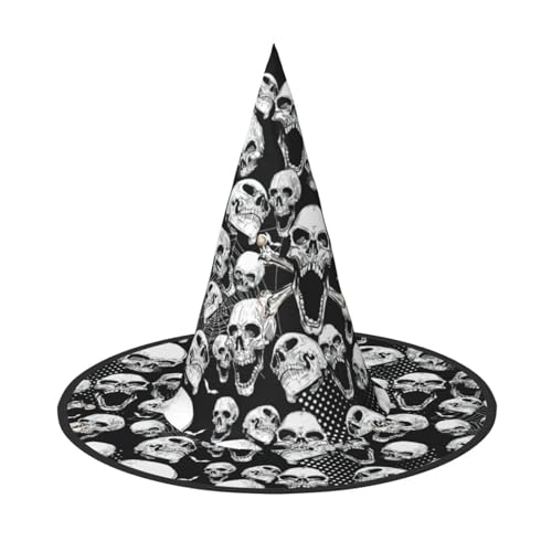 njkhbolk Modischer Totenkopf-Hintergrund, Halloween-Vollhut, faltbare Cosplay-Kopfbedeckung, Kostümzubehör von njkhbolk