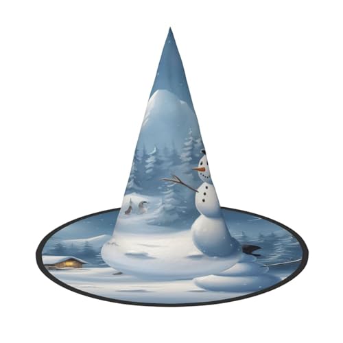 njkhbolk Modischer Winter-Hut mit Schneemann-Druck, faltbar, Cosplay-Kopfbedeckung, Kostümzubehör von njkhbolk