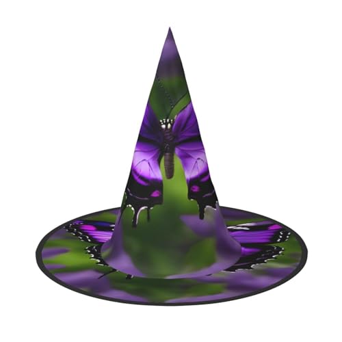 njkhbolk Modischer lila Schmetterlings-Druck, Halloween-Vollhut, faltbare Cosplay-Kopfbedeckung, Kostümzubehör njkhbolk Modischer lila Schmetterlings-Druck, Halloween-Vollhut, faltbare Cosplay-Kopfbedeckung, Kostümzubehör von njkhbolk
