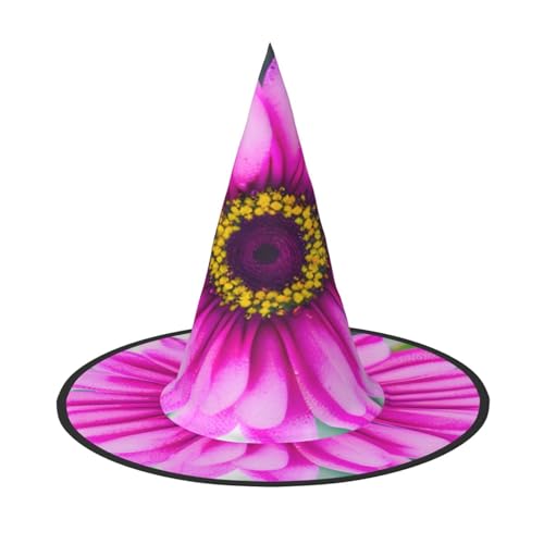 njkhbolk Modischer rosa Blumendruck, Halloween-Vollhut, faltbare Cosplay-Kopfbedeckung, Kostümzubehör von njkhbolk