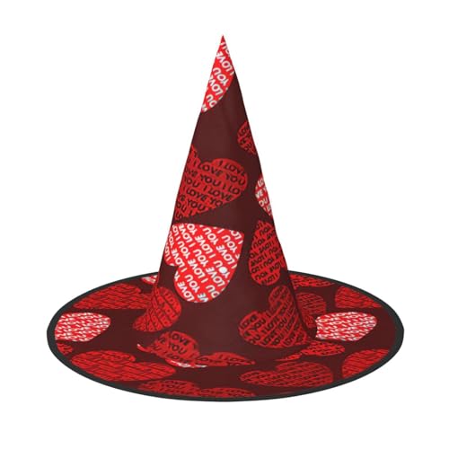 njkhbolk Modischer roter Herz-Druck, Halloween-Vollhut, faltbare Cosplay-Kopfbedeckung, Kostümzubehör von njkhbolk