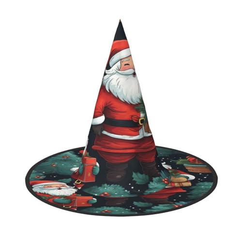 njkhbolk Modischer süßer Weihnachtsmann-Druck, Halloween, voller Hut, faltbare Cosplay-Kopfbedeckung, Kostümzubehör von njkhbolk