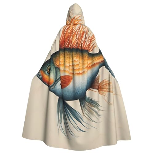 njkhbolk Safflower Fliegender Fisch-Druck, Karnevals-Umhang, Kapuzenumhang, Cosplay-Kostüm, Uni, Umhang njkhbolk Safflower Fliegender Fisch-Druck, Karnevals-Umhang, Kapuzenumhang, Cosplay-Kostüm, Uni, Umhang von njkhbolk