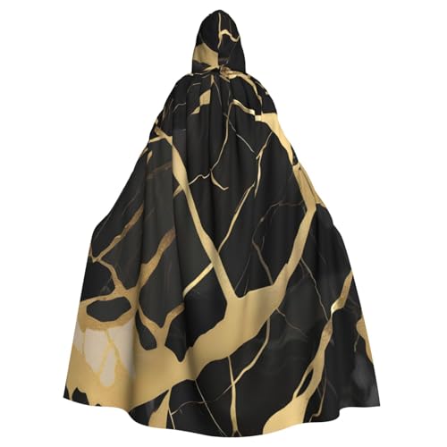 njkhbolk Schwarzer Marmor-Textur, goldfarbener Druck, Karnevals-Umhang, Kapuzenumhang, Cosplay-Kostüm, Uni-Bademantel, Schwarz, Einheitsgr��e njkhbolk Schwarzer Marmor-Textur, goldfarbener Druck, Karnevals-Umhang, Kapuzenumhang, Cosplay-Kostüm, Uni-Bademantel, Schwarz, Einheitsgr��e von njkhbolk