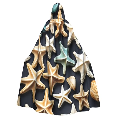 njkhbolk Umhang mit Muschel, Seestern-Druck, mit Kapuze, Cosplay, Kostüm, Uni, Robe Cloak njkhbolk Umhang mit Muschel, Seestern-Druck, mit Kapuze, Cosplay, Kostüm, Uni, Robe Cloak von njkhbolk