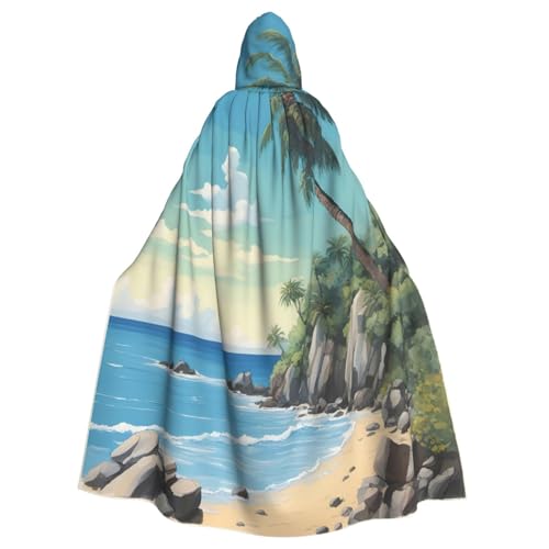 njkhbolk Umhang mit Palmenmotiv, Rocky Shore Print, Karneval, Kapuzenumhang, Cosplay, Kostüm, Uni, Robe Cloak njkhbolk Umhang mit Palmenmotiv, Rocky Shore Print, Karneval, Kapuzenumhang, Cosplay, Kostüm, Uni, Robe Cloak von njkhbolk