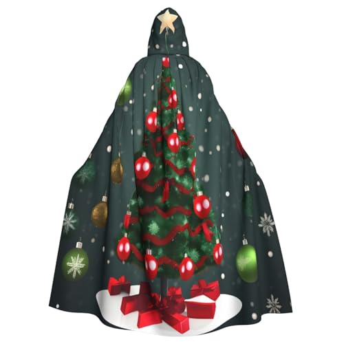 njkhbolk Umhang mit Weihnachtsbaum und Kugel, Kapuzenumhang, Cosplay-Kostüm, Uni, Umhang von njkhbolk