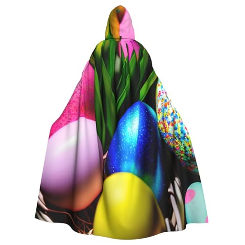 njkhbolk Umhang mit bunten Ostereiern, mit Kapuze, Cosplay, Kostüm, Uni, Umhang von njkhbolk