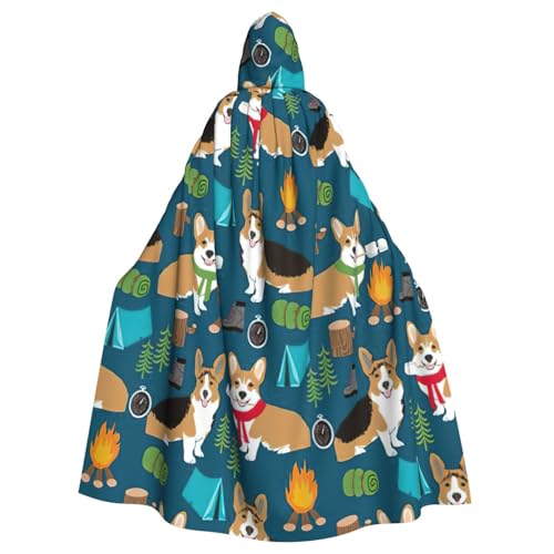 njkhbolk Uni Kapuzenumhang mit Corgi Print für Cosplay Karneval von njkhbolk