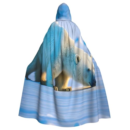 njkhbolk Uni Kapuzenumhang mit Eisbär-Aufdruck für Cosplay, Karneval, Fasching von njkhbolk