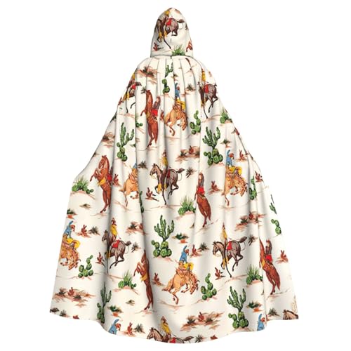 njkhbolk Unisex Cowboy-Umhang mit Pferdeaufdruck, volle Länge, Kapuzenumhang, Halloween, Cosplay, Karneval njkhbolk Unisex Cowboy-Umhang mit Pferdeaufdruck, volle Länge, Kapuzenumhang, Halloween, Cosplay, Karneval von njkhbolk