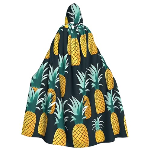 njkhbolk Unisex-Kapuzenumhang mit Ananas-Druck, volle Länge, Halloween-Umhang, Cosplay, Karneval njkhbolk Unisex-Kapuzenumhang mit Ananas-Druck, volle Länge, Halloween-Umhang, Cosplay, Karneval von njkhbolk