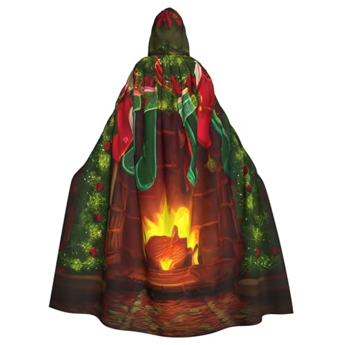 njkhbolk Unisex Kapuzenumhang mit Aufschrift "Merry Christmas", volle Länge, Halloween-Umhang, Cosplay, Karneval von njkhbolk