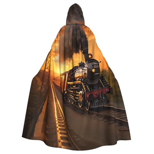 njkhbolk Unisex Kapuzenumhang mit Dampfzug-Druck, volle Länge, Halloween-Umhang, Cosplay, Karneval njkhbolk Unisex Kapuzenumhang mit Dampfzug-Druck, volle Länge, Halloween-Umhang, Cosplay, Karneval von njkhbolk