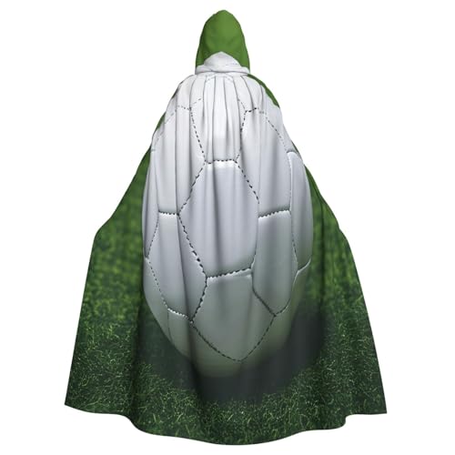 njkhbolk Unisex Kapuzenumhang mit Fußball-Druck, volle Länge, Halloween-Umhang, Cosplay, Karnevalsverkleidung von njkhbolk