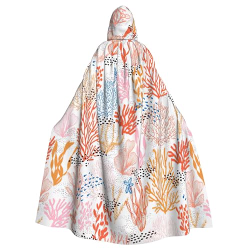 njkhbolk Unisex-Kapuzenumhang mit Korallenriff-Druck, volle Länge, Halloween-Umhang, Cosplay, Karnevalskostüm njkhbolk Unisex-Kapuzenumhang mit Korallenriff-Druck, volle Länge, Halloween-Umhang, Cosplay, Karnevalskostüm von njkhbolk