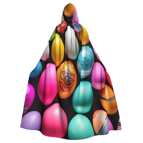 njkhbolk Unisex Kapuzenumhang mit Ostereier-Aufdruck, volle Länge, Halloween-Umhang, Cosplay, Karnevalskostüm von njkhbolk